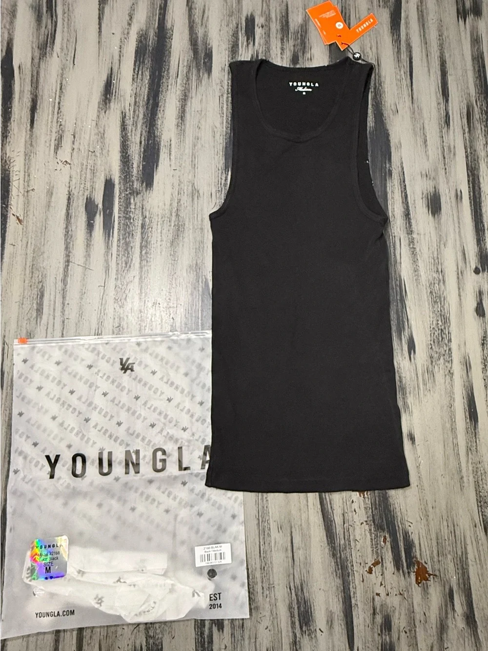 YoungLA Black Tank Top with White Graphic New with Tags! Size Medium - Picture 5 of 9